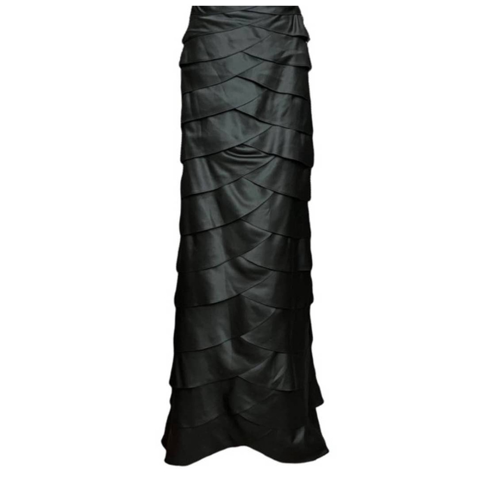Victor Costa Black Tiered Ruffle Maxi Skirt – Elegant Eveningwear – Size 10